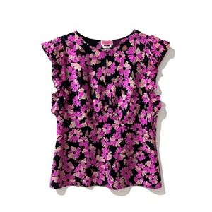 Floral Ruffle Sleeve Top